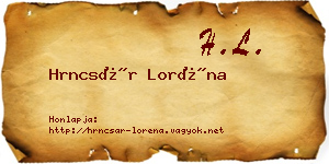 Hrncsár Loréna névjegykártya